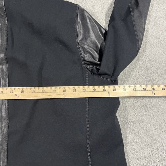 Spanx Drape Front Cardigan Jacket Womens XL Ponte Faux Leather Black - Picture 9 of 11